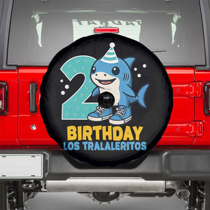 2 Years Old Birthday Brainrot Spare Tire Cover Funny Tralalero Tralala Los Tralaleritos Meme Shark TS10 Black Print Your Wear