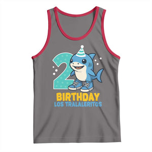 2 Years Old Birthday Brainrot Tank Top Funny Tralalero Tralala Los Tralaleritos Meme Shark TS10 Deep Heather Red Print Your Wear
