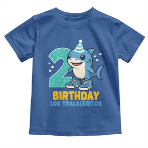 2 Years Old Birthday Brainrot Toddler T Shirt Funny Tralalero Tralala Los Tralaleritos Meme Shark TS10 Royal Blue Print Your Wear