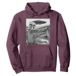 Funny Italian Brainrot Meme Hoodie Funny Tung Tung Tung Sahur Tralalero Tralala Selfie TS10 Maroon Print Your Wear