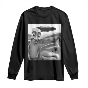 Funny Italian Brainrot Meme Long Sleeve Shirt Funny Tung Tung Tung Sahur Tralalero Tralala Selfie TS10 Black Print Your Wear