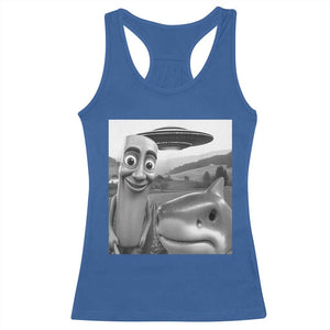 Funny Italian Brainrot Meme Racerback Tank Top Funny Tung Tung Tung Sahur Tralalero Tralala Selfie TS10 Royal Blue Print Your Wear