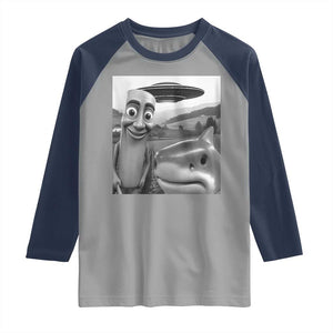Funny Italian Brainrot Meme Raglan Shirt Funny Tung Tung Tung Sahur Tralalero Tralala Selfie TS10 Sport Gray Navy Print Your Wear