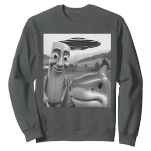 Funny Italian Brainrot Meme Sweatshirt Funny Tung Tung Tung Sahur Tralalero Tralala Selfie TS10 Dark Heather Print Your Wear