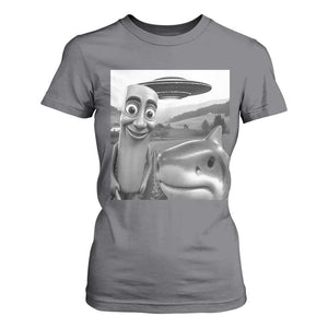 Funny Italian Brainrot Meme T Shirt For Women Funny Tung Tung Tung Sahur Tralalero Tralala Selfie TS10 Charcoal Print Your Wear