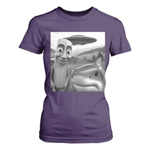 Funny Italian Brainrot Meme T Shirt For Women Funny Tung Tung Tung Sahur Tralalero Tralala Selfie TS10 Purple Print Your Wear