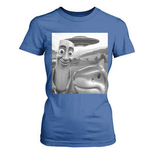 Funny Italian Brainrot Meme T Shirt For Women Funny Tung Tung Tung Sahur Tralalero Tralala Selfie TS10 Royal Blue Print Your Wear