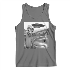 Funny Italian Brainrot Meme Tank Top Funny Tung Tung Tung Sahur Tralalero Tralala Selfie TS10 Black Heather Print Your Wear