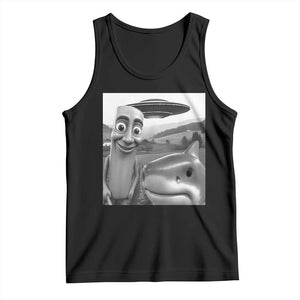 Funny Italian Brainrot Meme Tank Top Funny Tung Tung Tung Sahur Tralalero Tralala Selfie TS10 Black Print Your Wear