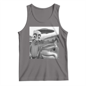 Funny Italian Brainrot Meme Tank Top Funny Tung Tung Tung Sahur Tralalero Tralala Selfie TS10 Deep Heather Print Your Wear