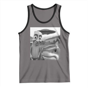 Funny Italian Brainrot Meme Tank Top Funny Tung Tung Tung Sahur Tralalero Tralala Selfie TS10 Deep Heather Black Print Your Wear