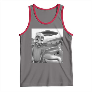 Funny Italian Brainrot Meme Tank Top Funny Tung Tung Tung Sahur Tralalero Tralala Selfie TS10 Deep Heather Red Print Your Wear