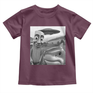 Funny Italian Brainrot Meme Toddler T Shirt Funny Tung Tung Tung Sahur Tralalero Tralala Selfie TS10 Maroon Print Your Wear