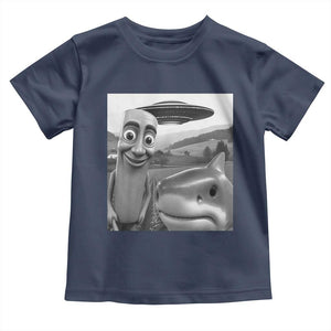 Funny Italian Brainrot Meme Toddler T Shirt Funny Tung Tung Tung Sahur Tralalero Tralala Selfie TS10 Navy Print Your Wear