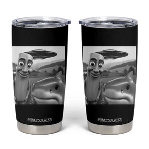 Funny Italian Brainrot Meme Tumbler Cup Funny Tung Tung Tung Sahur Tralalero Tralala Selfie TS10 Black Print Your Wear