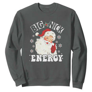 Christmas Santa Sweatshirt Big Nick Energy TS10 Dark Heather Print Your Wear