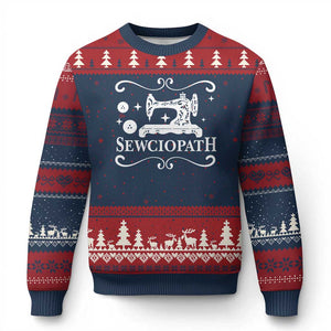 Sewing Lover Ugly Christmas Sweater Sewciopath Quilter Gift TS10 Navy Red Print Your Wear