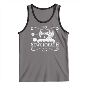 Sewing Lover Tank Top Sewciopath Quilter Gift TS10 Deep Heather Black Print Your Wear