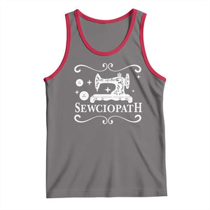 Sewing Lover Tank Top Sewciopath Quilter Gift TS10 Deep Heather Red Print Your Wear