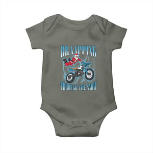 Dirt Bike Christmas Baby Onesie Brraaap Funny Motocross Biker Xmas Gift TS10 Military Green Print Your Wear
