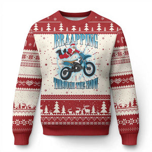 Dirt Bike Christmas Ugly Christmas Sweater Brraaap Funny Motocross Biker Xmas Gift TS10 Red Print Your Wear