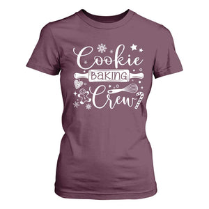 Family Baking Team T Shirt For Women Funny Cookie Christmas Cookie Baking Crew TS10 Maroon Print Your Wear