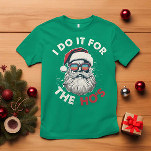 Funny Christmas T Shirt Santa I Do It For The Ho's TS10 Irish Green Print Your Wear