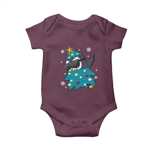 Christmas Penguin Baby Onesie Funny Animals Xmas Tree Lights Boys Kids TS10 Maroon Print Your Wear