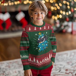 Christmas Penguin Knit Sweatshirt Funny Animals Xmas Tree Lights Boys Kids TS10 Christmas Print Your Wear