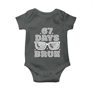 Bruh 67 Days of School Baby Onesie Funny Six Seven 6 7 Teen Gen Z Alpha Meme Teacher TS10 Dark Heather Print Your Wear