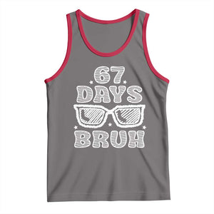 Bruh 67 Days of School Tank Top Funny Six Seven 6 7 Teen Gen Z Alpha Meme Teacher TS10 Deep Heather Red Print Your Wear