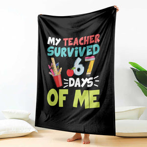 My Teacher Survived 67 Days Of Me Throw Blanket Funny Six Seven Teen Gen Z Alpha Meme TS10 Print Your Wear