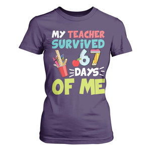 My Teacher Survived 67 Days Of Me T Shirt For Women Funny Six Seven Teen Gen Z Alpha Meme TS10 Purple Print Your Wear