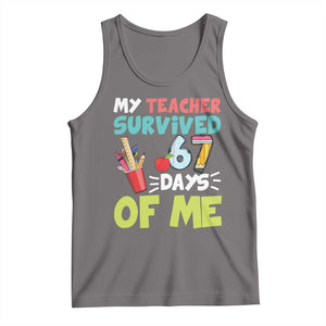 My Teacher Survived 67 Days Of Me Tank Top Funny Six Seven Teen Gen Z Alpha Meme TS10 Deep Heather Print Your Wear