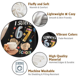 I Survived 67 Days of School Funny Six Seven Meme Throw Blanket TS10 Print Your Wear