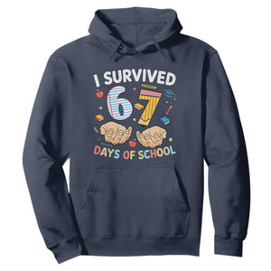 I Survived 67 Days of School Funny Six Seven Meme Hoodie TS10 Navy Print Your Wear