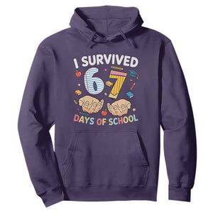 I Survived 67 Days of School Funny Six Seven Meme Hoodie TS10 Purple Print Your Wear