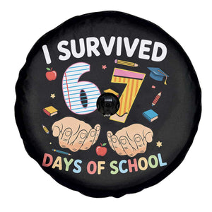 I Survived 67 Days of School Funny Six Seven Meme Spare Tire Cover TS10 Print Your Wear