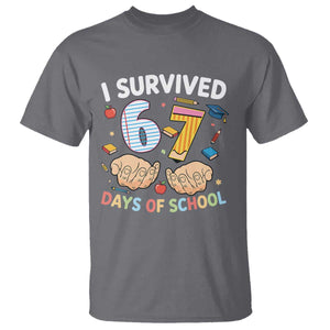 I Survived 67 Days of School Funny Six Seven Meme T Shirt TS10 Charcoal Print Your Wear
