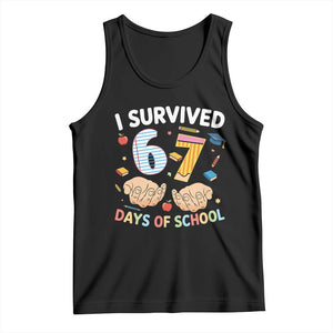 I Survived 67 Days of School Funny Six Seven Meme Tank Top TS10 Black Print Your Wear