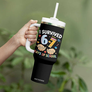 I Survived 67 Days of School Funny Six Seven Meme Tumbler With Handle TS10 Print Your Wear