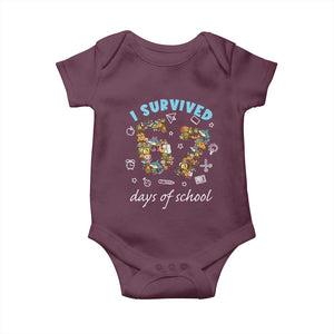 I Survived 67 Days of School Funny Six Seven Italian Brainrot Baby Onesie TS10 Maroon Print Your Wear