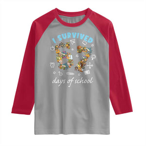 I Survived 67 Days of School Funny Six Seven Italian Brainrot Raglan Shirt TS10 Sport Gray Red Print Your Wear