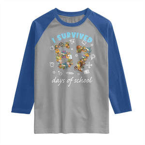 I Survived 67 Days of School Funny Six Seven Italian Brainrot Raglan Shirt TS10 Sport Gray Royal Print Your Wear