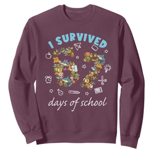 I Survived 67 Days of School Funny Six Seven Italian Brainrot Sweatshirt TS10 Maroon Print Your Wear