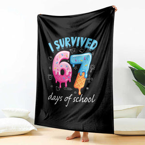 I Survived 67 Days of School Funny Six Seven Meme Throw Blanket Baseball Ice Cream Dripping TS10 Print Your Wear