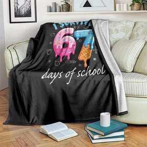 I Survived 67 Days of School Funny Six Seven Meme Throw Blanket Baseball Ice Cream Dripping TS10 Print Your Wear