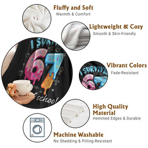 I Survived 67 Days of School Funny Six Seven Meme Throw Blanket Baseball Ice Cream Dripping TS10 Print Your Wear