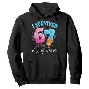I Survived 67 Days of School Funny Six Seven Meme Hoodie Baseball Ice Cream Dripping TS10 Black Print Your Wear