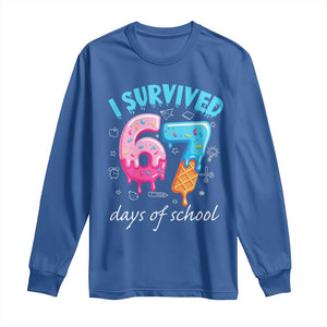 I Survived 67 Days of School Funny Six Seven Meme Long Sleeve Shirt Baseball Ice Cream Dripping TS10 Royal Blue Print Your Wear